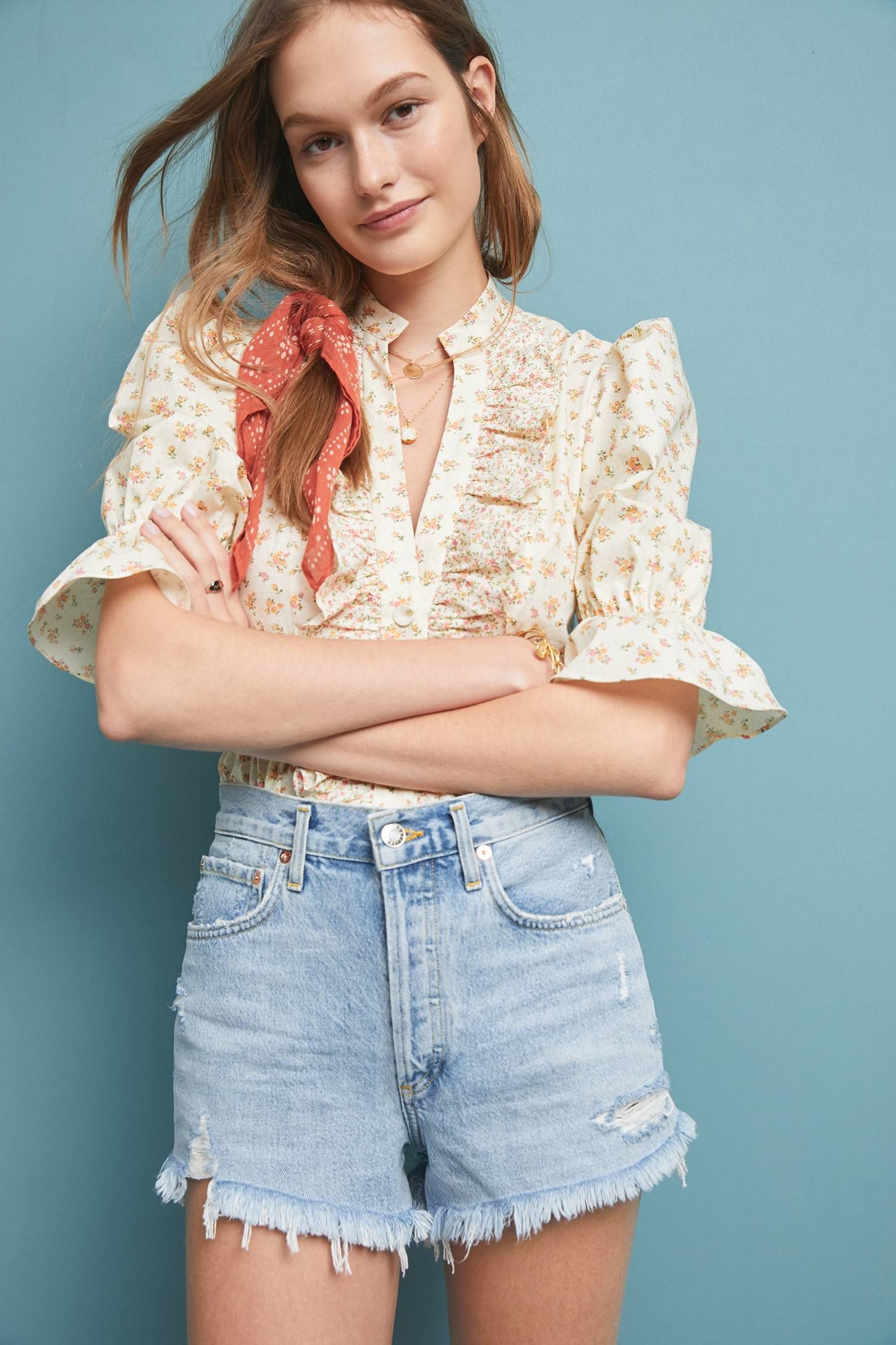 AGOLDE Parker High-Rise Denim Shorts | Anthropologie (US)