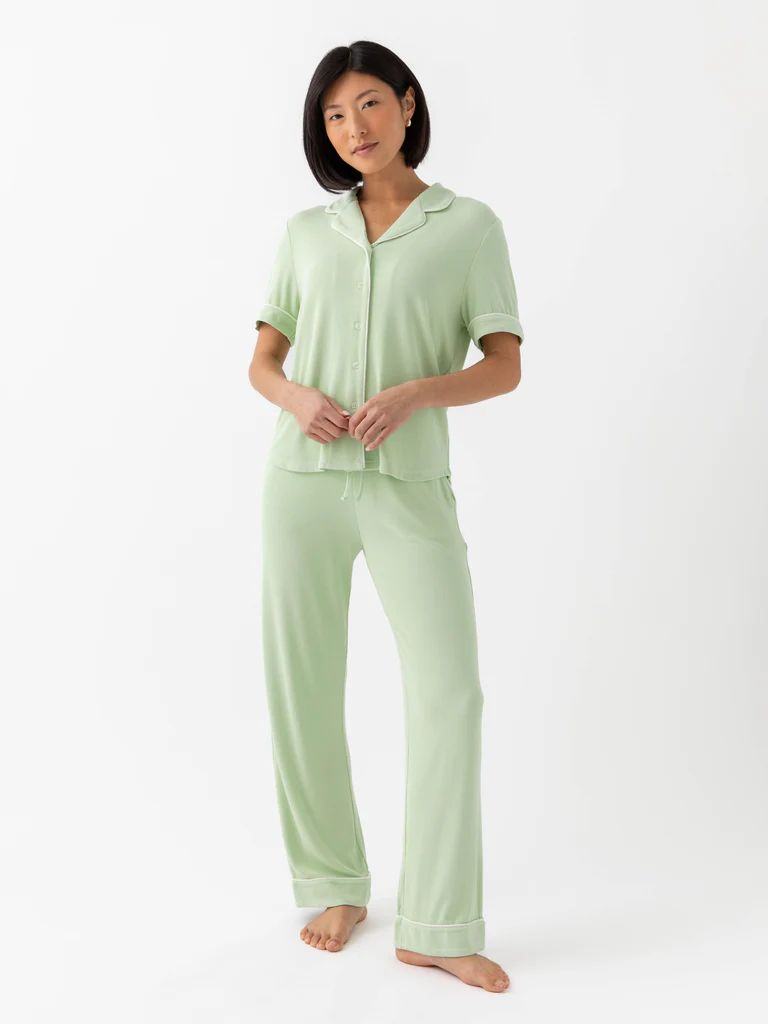 Rib Knit Classic Short Sleeve & Pant Pajama Set | Cozy Earth