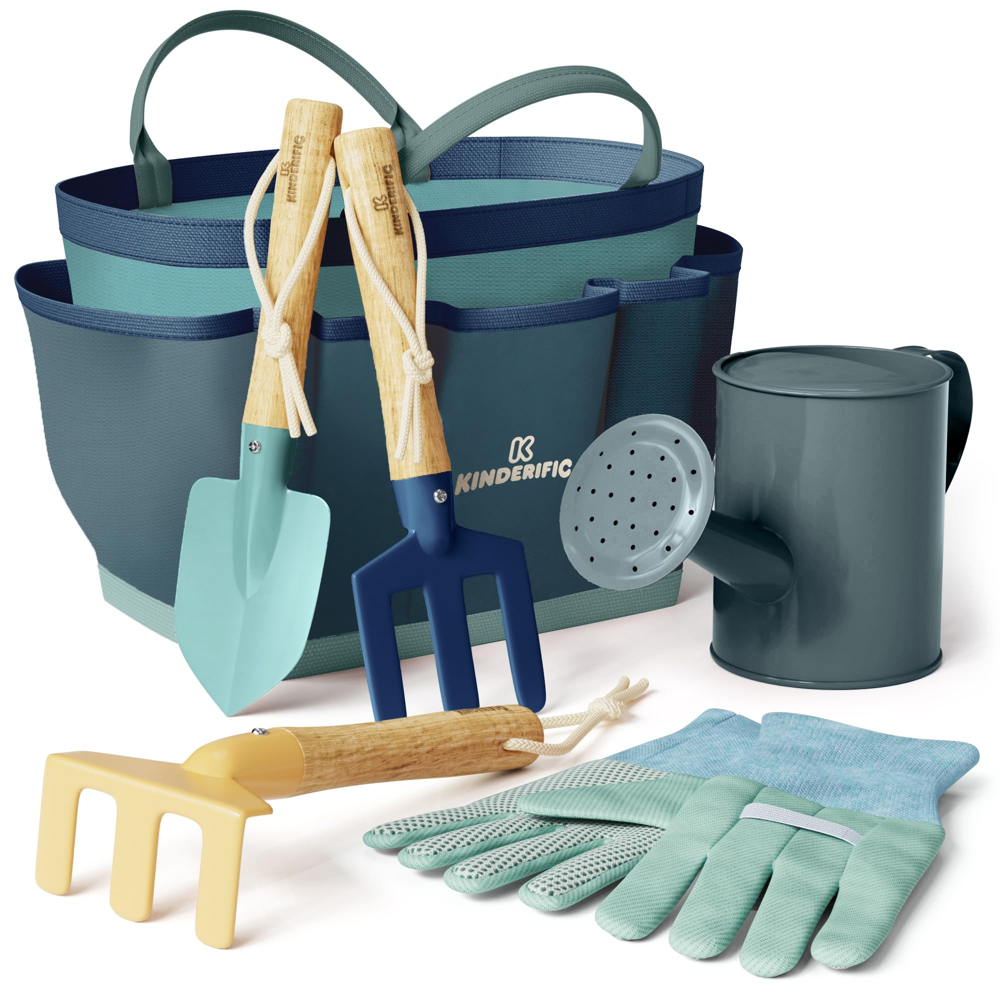 Gardening Set, Tool Kit, for Kids, STEM, Includes Tote Bag, Spade, Watering Can, Rake, Fork, Trow... | Amazon (US)