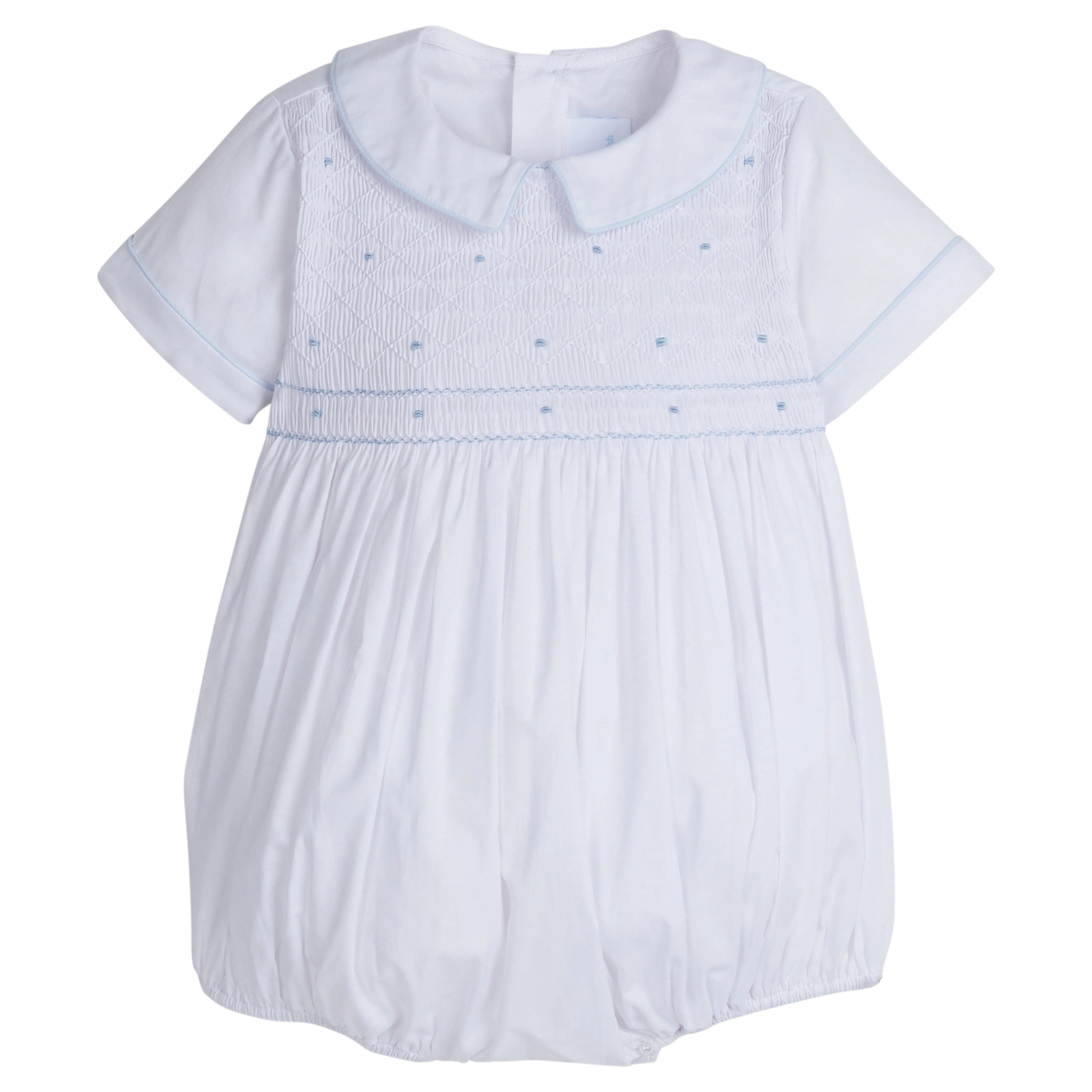 Smocked Theodore Bubble - Light Blue | Little English