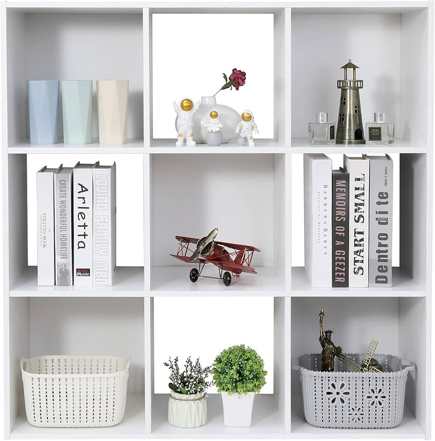 JupiterForce 9 Cube Storage Organizer Wooden Display Shelf W/ 5 Removable Back Panels, Customizab... | Amazon (US)