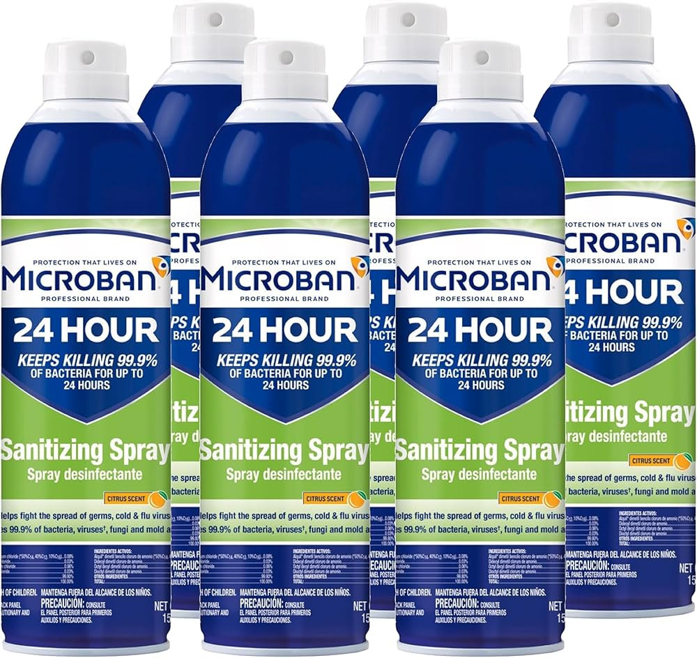 MICROBAN Disinfectant Sanitizing Spray, Citrus Scent, 15 Ounces Each (6 Pack) | Amazon (US)