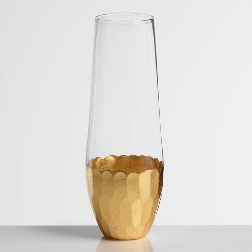 Stemless Gold Champagne Flutes, Set of 4 | World Market