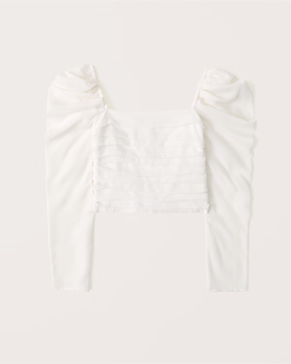 Long-Sleeve Puff Shoulder Top | Abercrombie & Fitch (US)