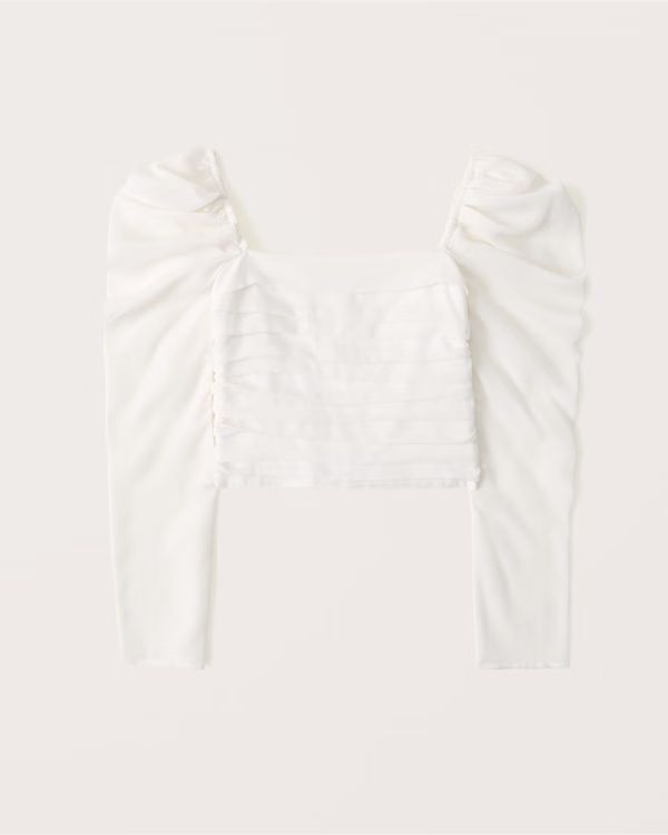 Long-Sleeve Puff Shoulder Top | Abercrombie & Fitch (US)