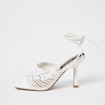 White spaghetti strap high heel sandal | River Island (UK & IE)