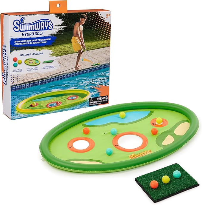 SwimWays Hydro Golf, Pool Toys for Kids and Adults, Floating Swimming Pool Game with Golf Balls a... | Amazon (US)