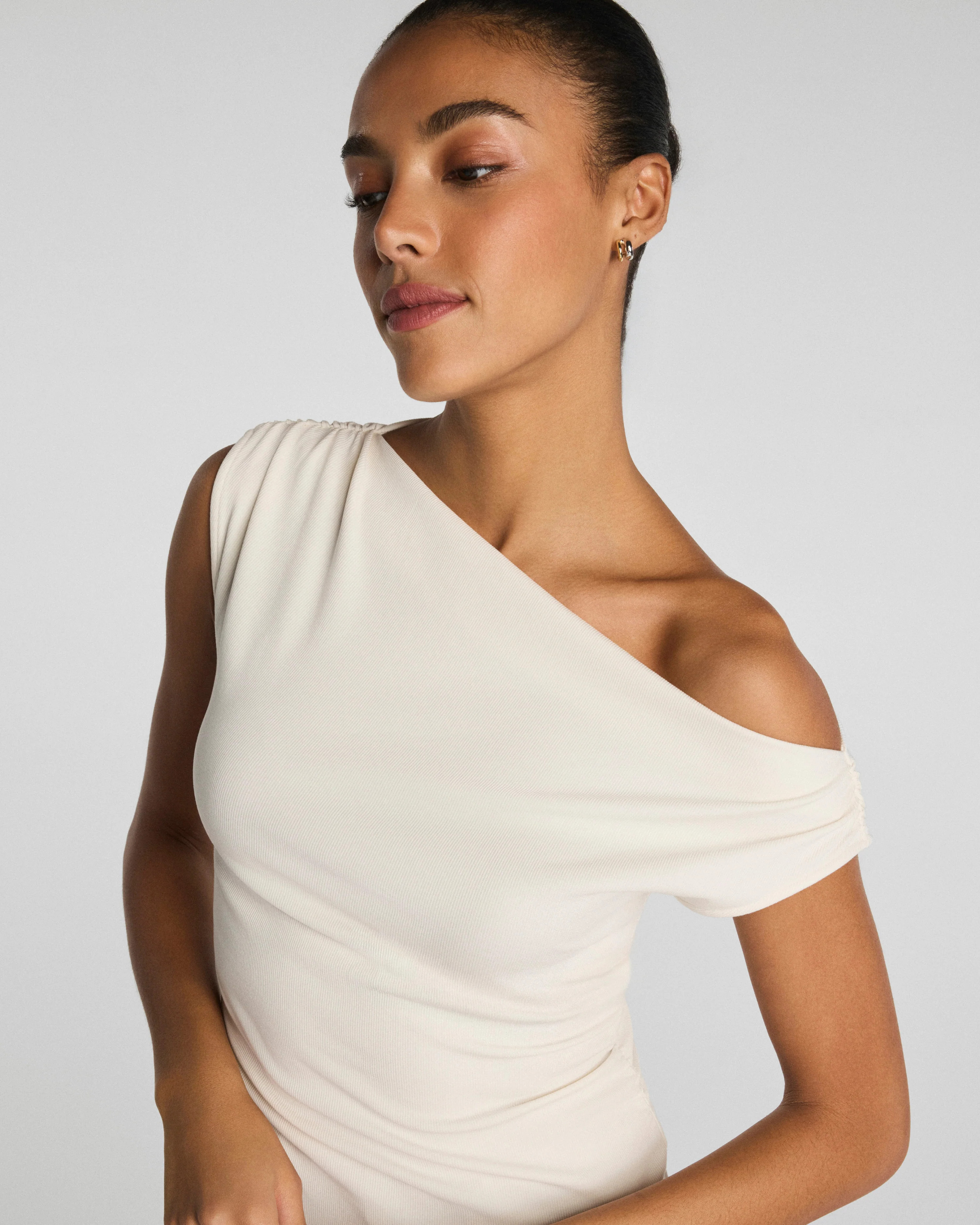 SPANX® Ribbed Knit Ruched Off-The-Shoulder Top | Spanx