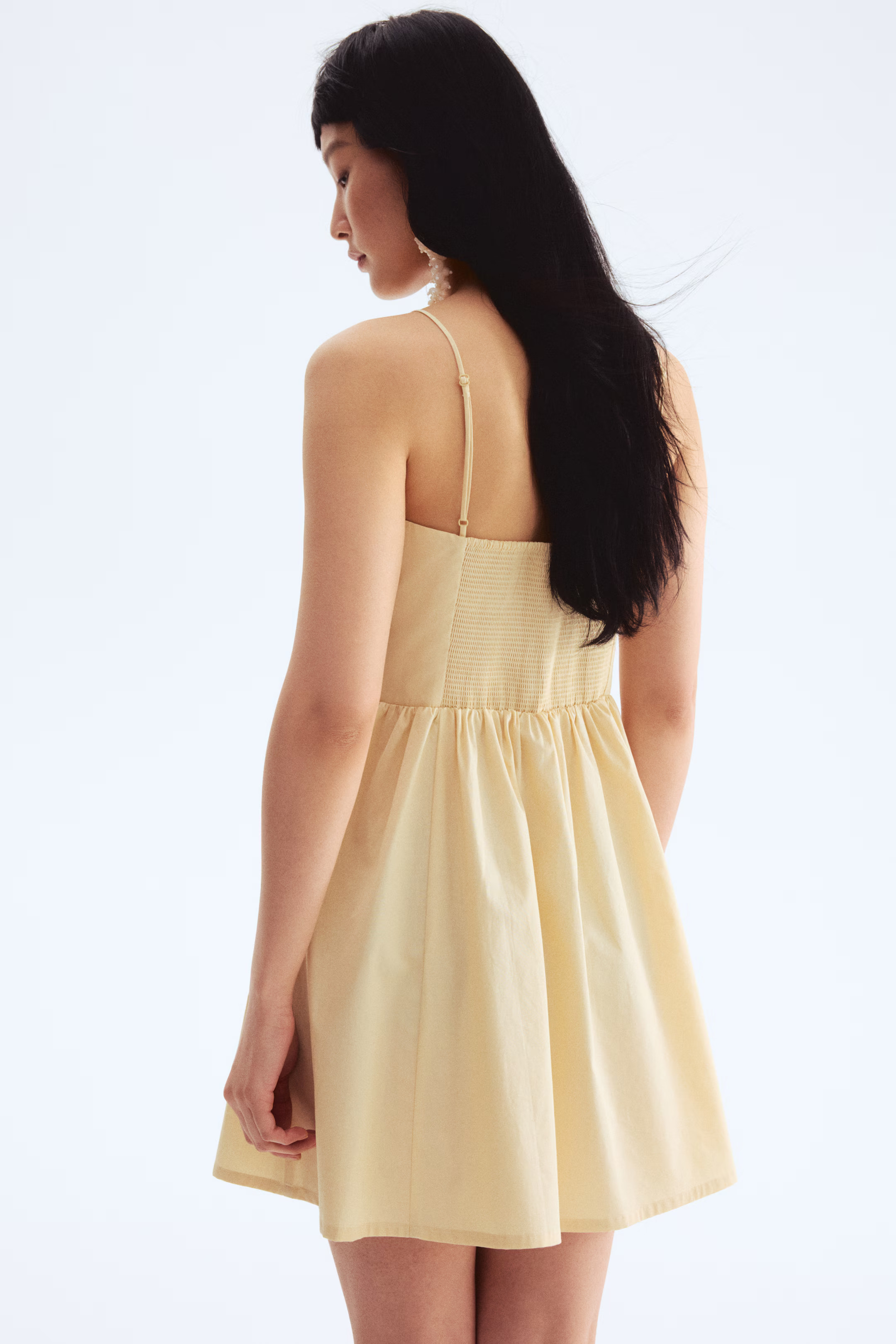 Cotton Dress with Flared Skirt - Light yellow - Ladies | H&M CA | H&M (US + CA)
