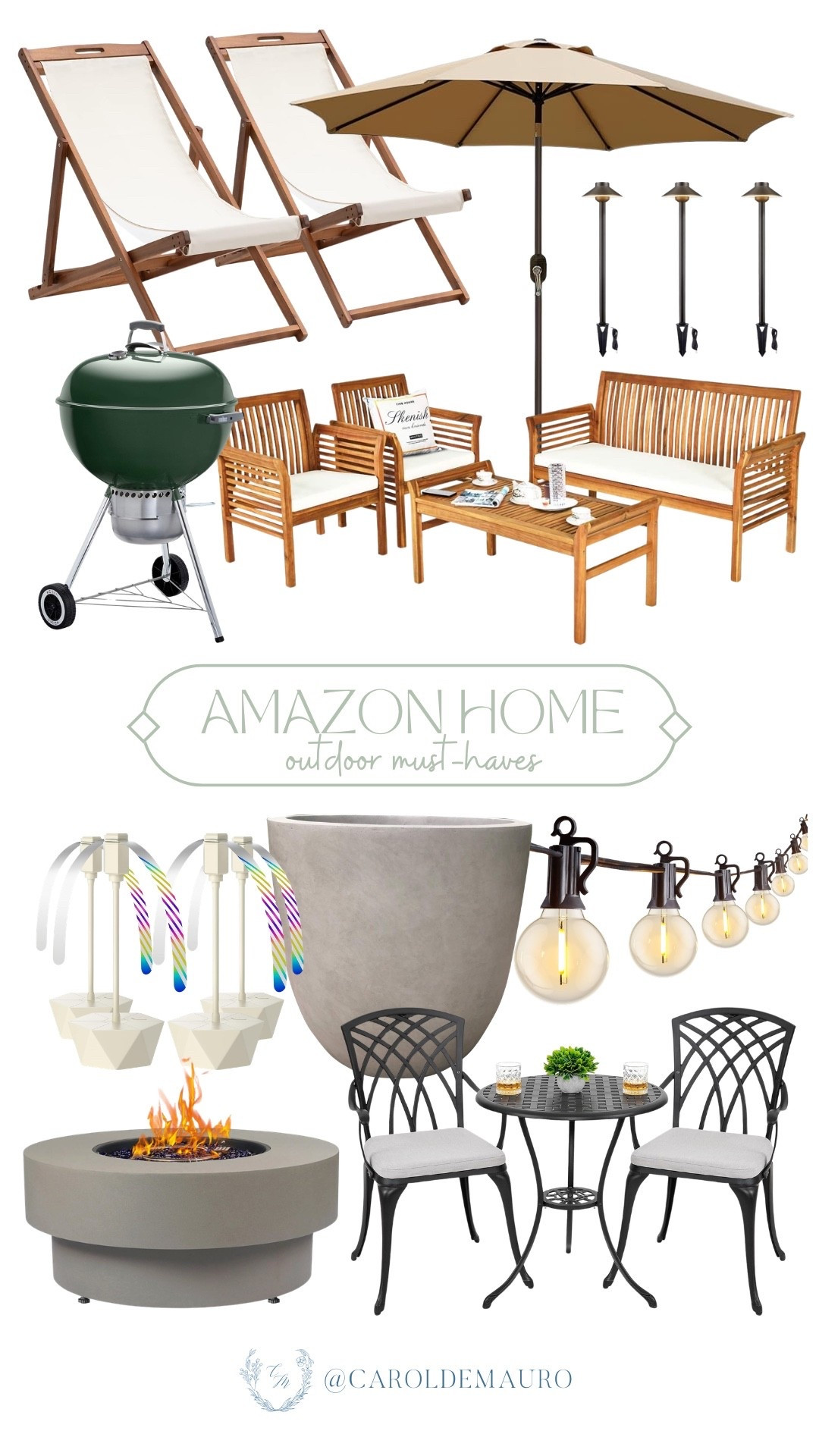 Decorate your outdoor space once again, now that we're near Spring and Summer! You'll love these outdoor furniture, umbrella, folding sliding chairs, barbecue grill, patio lights, and an outdoor fire pit.

amazon home, porch must haves, patio finds, backyard entertaining, alfresco dining, outdoor gadgets, garden inspo, hostess essentials

#LTKSeasonal #LTKU #LTKHome