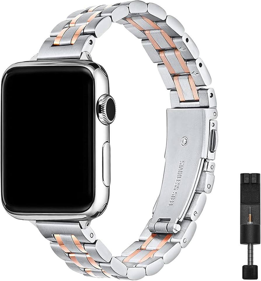 STIROLL Thin Replacement Band Compatible for Apple Watch 38mm 40mm 41mm 42mm 44mm 45mm 49mm, Stai... | Amazon (US)