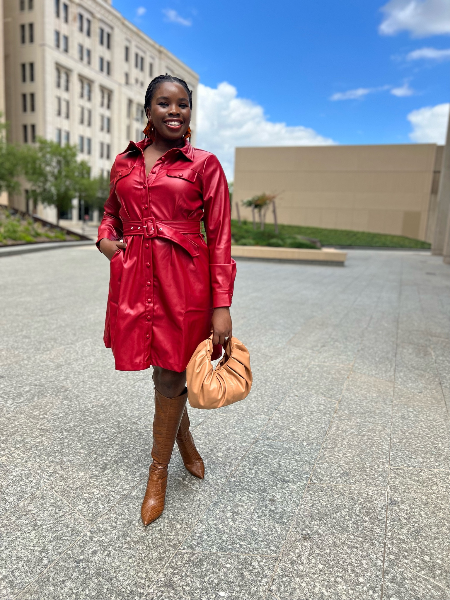 Faux leather dress for Fall. 

#LTKstyletip #LTKSeasonal #LTKfindsunder100