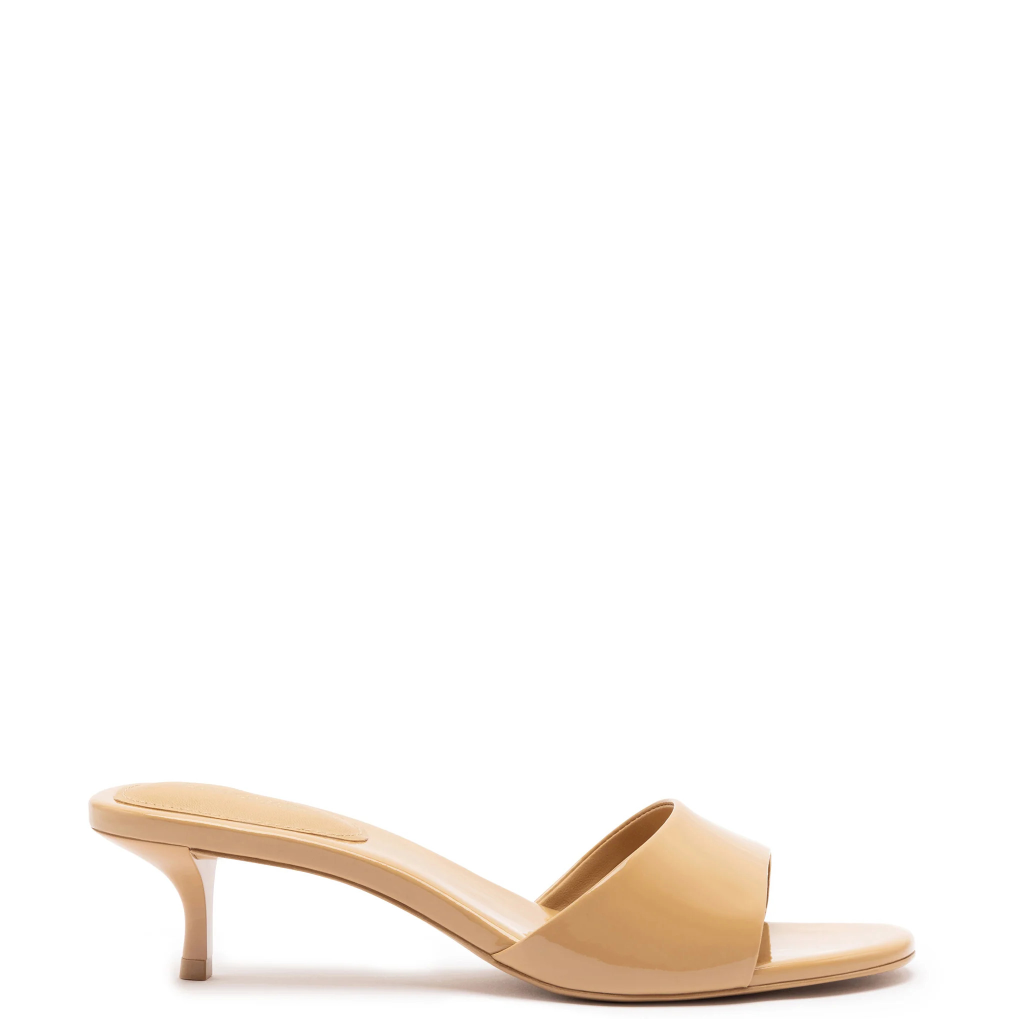 Greta Mule In Tan Patent Leather | Larroude
