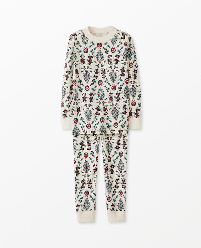 Disney Mickey Mouse Scandi Print Long John Pajama Set | Hanna Andersson