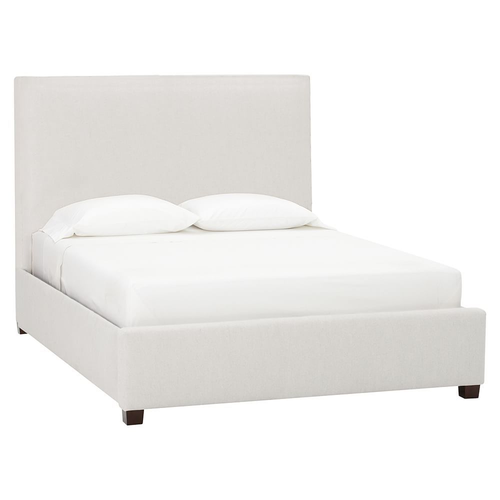Raleigh Square Upholstered Bed, Full, Twill White | Pottery Barn Teen