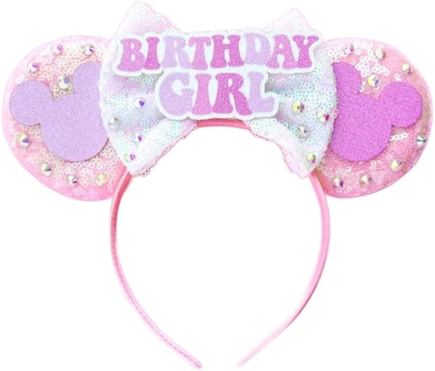 WW-WONDERFULWORLD Mouse Ears Birthday Headbands With Shiny Sequins Diamond Decoration, for Girls ... | Amazon (US)