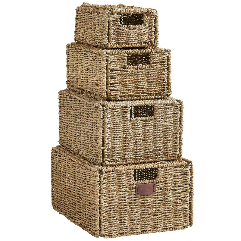 4 Piece Seagrass Storage Basket | Wayfair North America