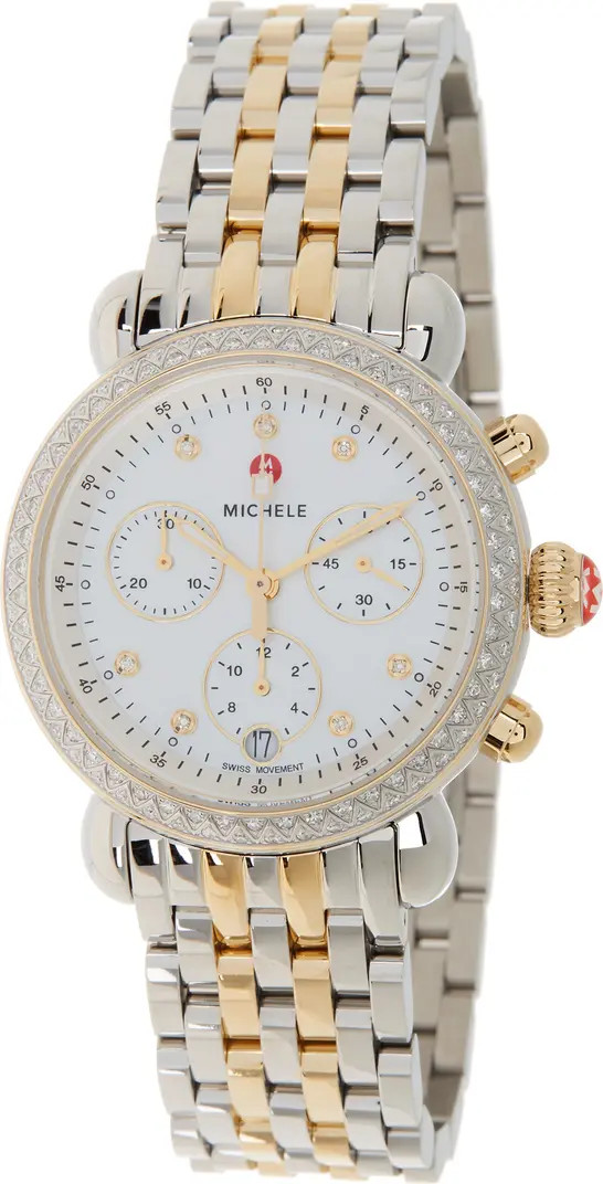 MICHELE Women's Diamond Accent Two-Tone CSX36 Watch, 36mm - 0.62ctw | Nordstromrack | Nordstrom Rack