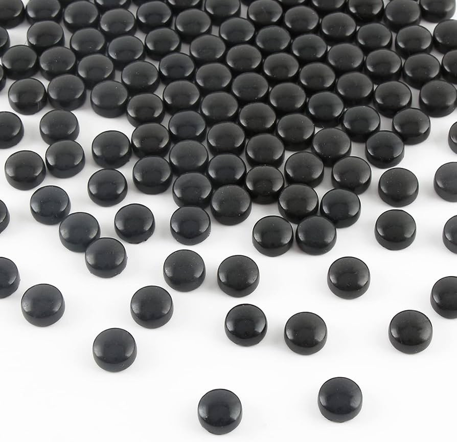 Wq Warmqing Candy Series Mini Round Mosaic Tiles for Crafts Bulk, Black Cabochon Glass Mosaic Pie... | Amazon (US)