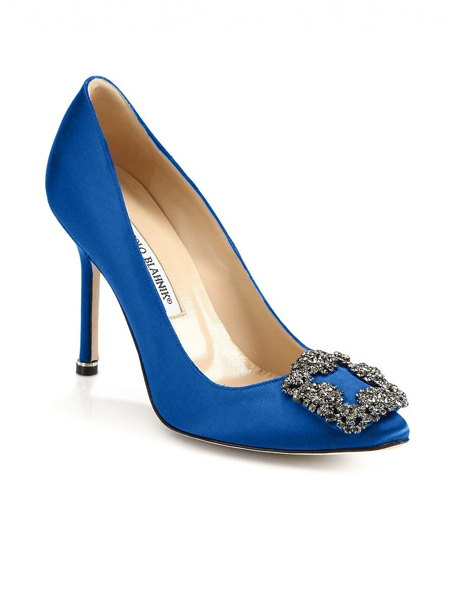 Manolo Blahnik Women's Hangisi 105 Satin Pumps - Blue - Size 40 (10) | Saks Fifth Avenue OFF 5TH