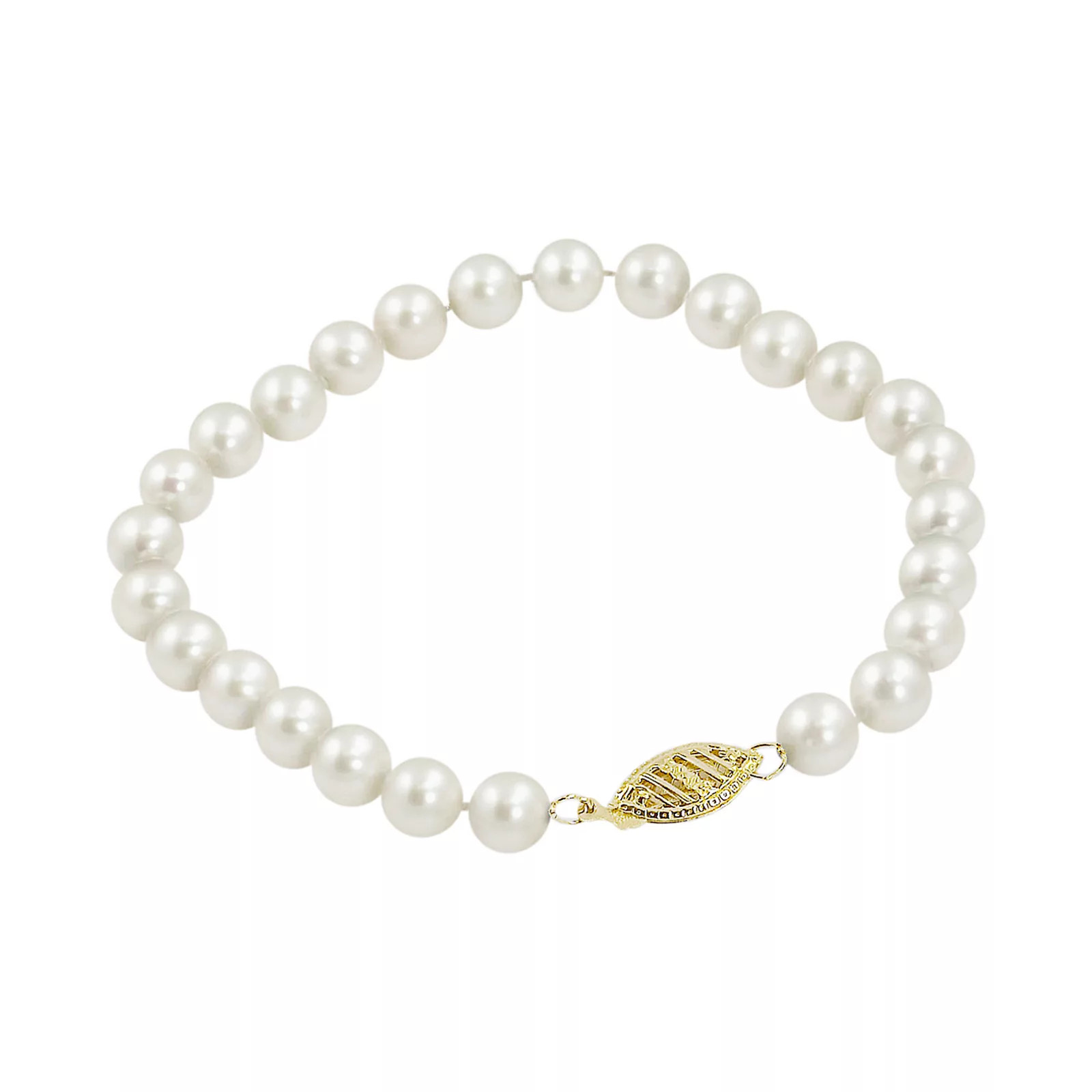 10k Gold Freshwater Cultured Pearl Bracelet - 7-in., Women's, Size: 7"", White | Kohl's