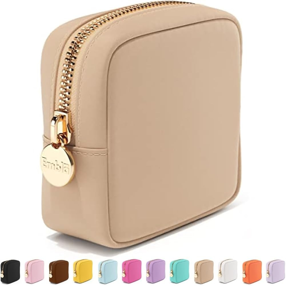 Embla Makeup Bag Travel Cosmetics Pouch and Toiletry Bag, Nylon Zipper Pouch Purse, Cute Make Up ... | Amazon (US)