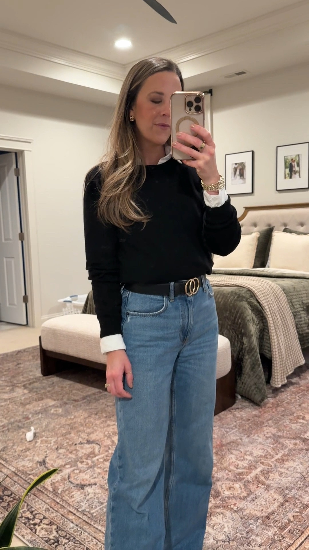Using Pinterest as my style inspiration for the week 🤎
Starting with this timeless look — a combo that always works:
• Amazon black sweater (S)
• Old Navy button-down layered underneath
• Abercrombie high-rise loose jeans (25R)

A classic, easy-to-recreate outfit that feels elevated but not overthought — proof that the best looks are usually the simplest one

#

#LTKWorkwear #LTKFindsUnder100
