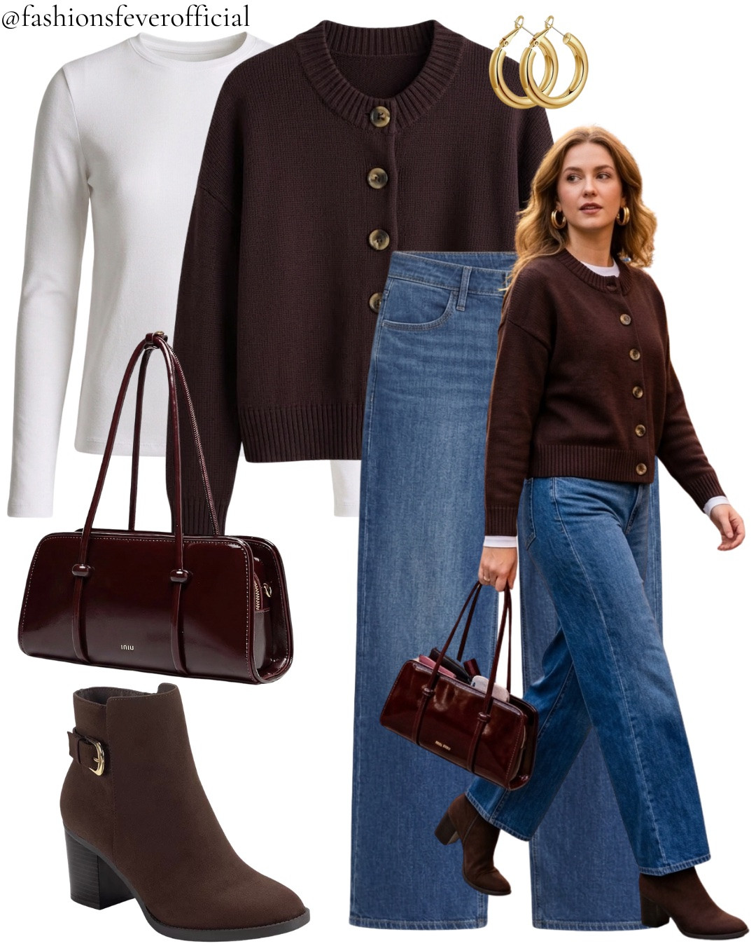 Somewhere between "just threw this on" and "she clearly has it figured out." 🤎

That sweet spot has a formula, and it's simpler than it looks:

A crisp white tee, with the cuff peeking out on purpose
A cropped chocolate cardigan that hits right at the waistband
Wide-leg denim in a classic mid-wash
Brown suede block-heel booties, easy enough for a full day of errands
A burgundy patent shoulder bag, one shade deeper than everything else
Gold hoops to finish it off

Nothing here is trying too hard, and that's exactly why it works. 🍂

Which piece would you grab first: the cardigan, the bag, or the boots? 👇

Save this for the next chilly morning when nothing feels right.

#falloutfits #falloutfitideas #elevatedcasual #fallfashion2026 #fallstyle #brownaesthetic #wideleggjeans #cardiganoutfit #effortlessstyle #everydaystyle #momstyle #ootdinspo #fallcapsulewardrobe #ltkfall #liketkit

#LTKmodest #LTKstyletip #LTKshoes