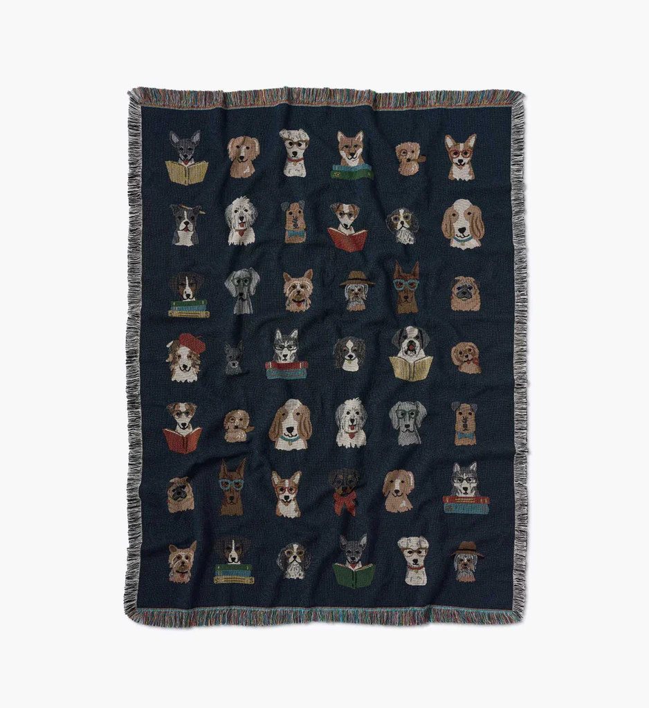 Woven Blanket - Studious Dogs | Rifle Paper Co.