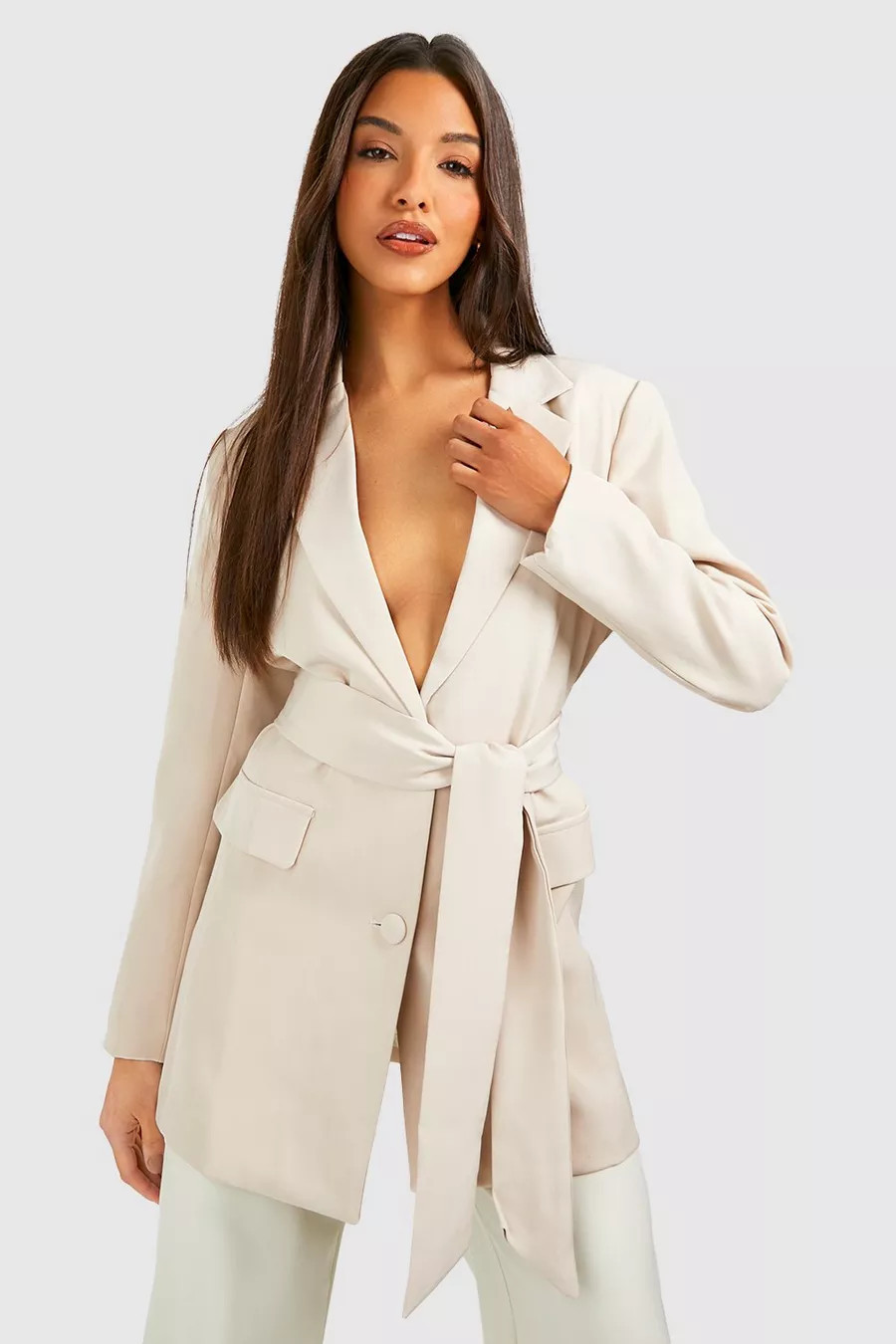 Tailored Tie Waist Blazer | Boohoo.com (US & CA)