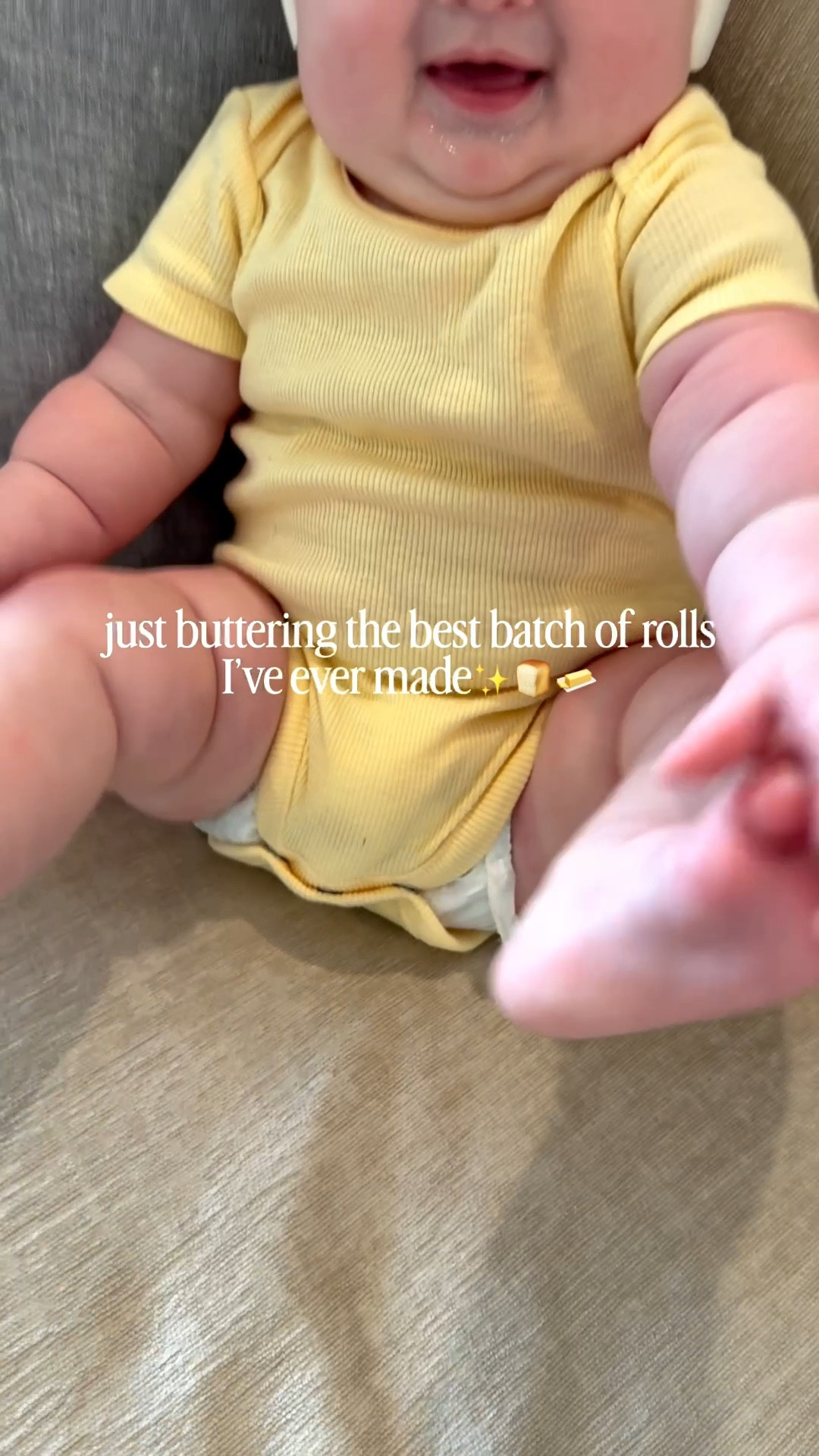 the yellow onsie mabes is wearing here! cute for boys and girls! 

#LTKBaby #LTKmomlife