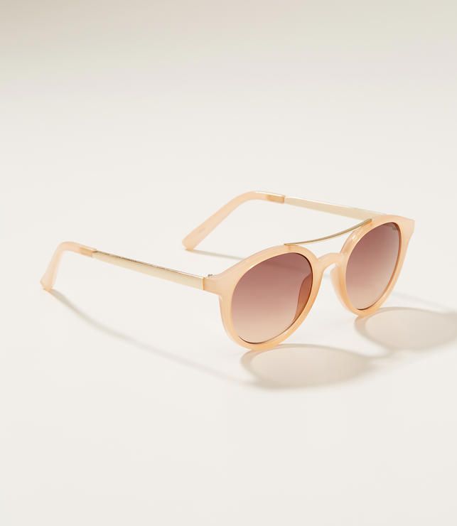 Double Bridge Round Sunglasses | LOFT