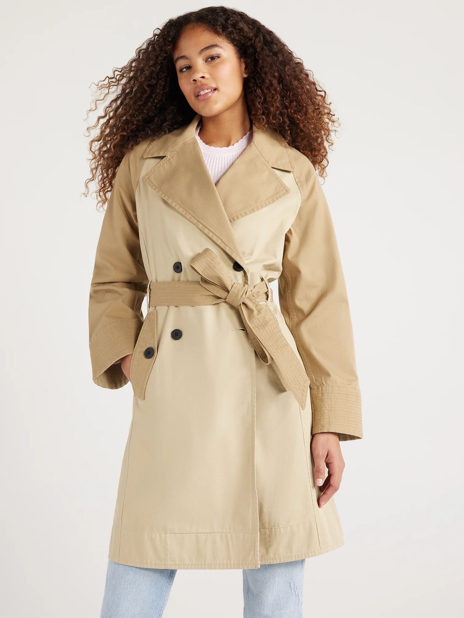 Free Assembly Women’s Modern Trench Coat, Sizes XS-XXL | Walmart (US)