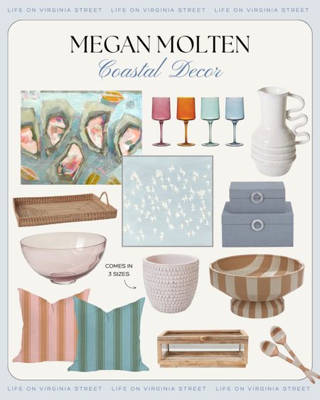 The cutest colorful coastal decor finds from Megan Molten! I love this colorful oyster art, striped pillow covers, striped marble bowl, bird art, mango wood box, colored wine glasses, serving pieces and more!
.
#ltkhome #ltkseasonal #ltkfindsunder50 #ltkfindsunder100 #ltkstyletip #ltksalealert

#LTKhome #LTKfindsunder100 #LTKSeasonal