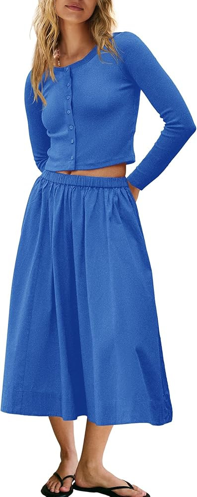 Panadila Womens 2 Piece Skirt Sets Matching Lounge Sets | Amazon (US)