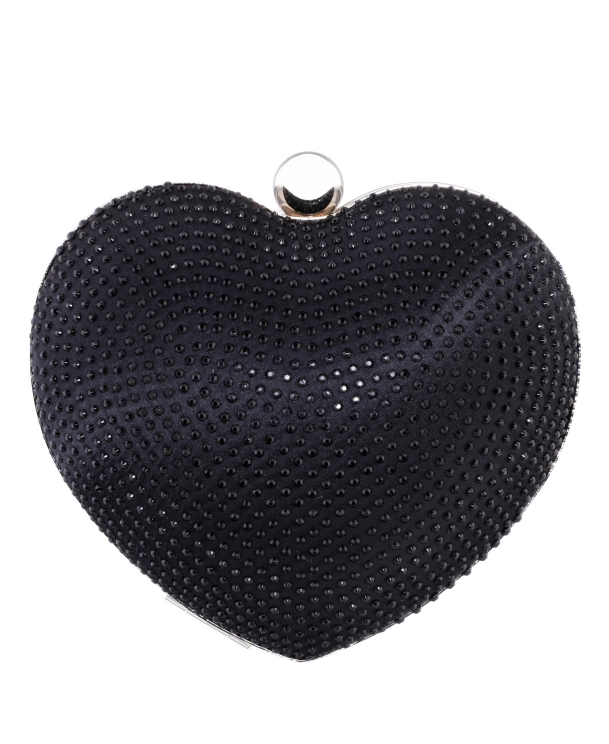 Nina Women's Crystal Heart Minaudiere Bag - Black | Macy's