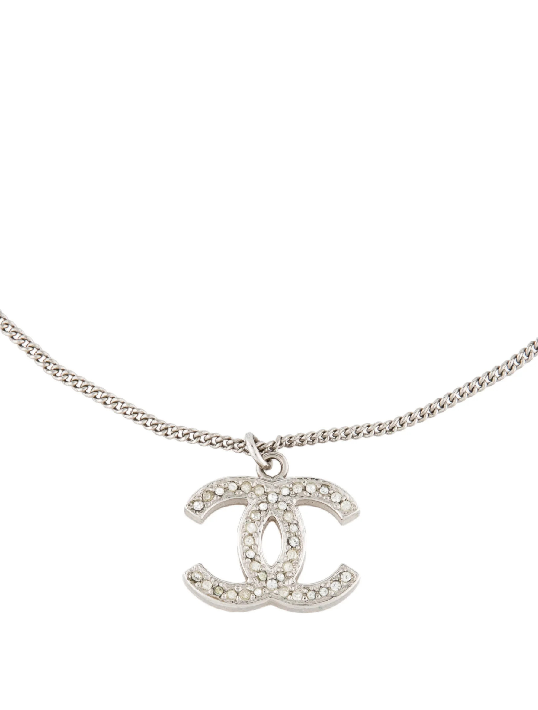 Strass CC Pendant Necklace | The RealReal