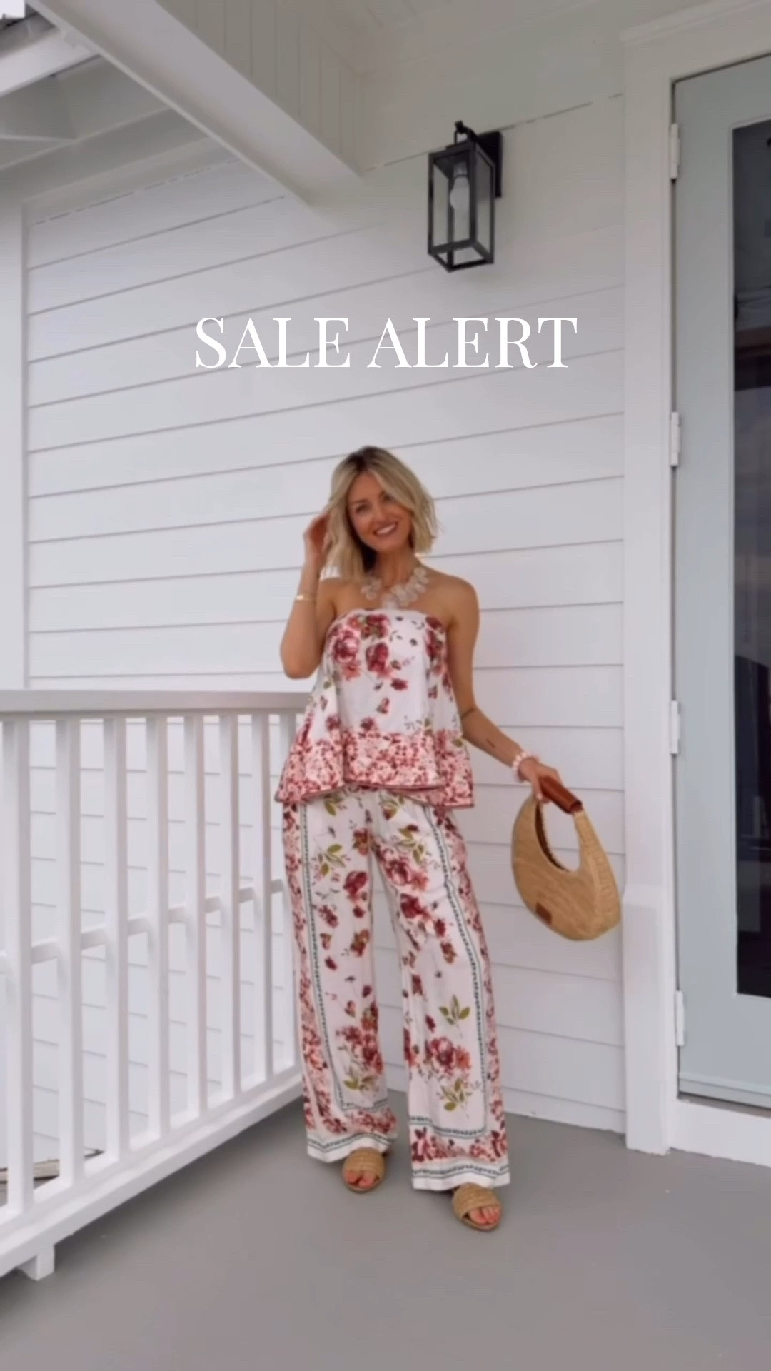 This matching set is so fun for dinner out on vacation! Love the bow on the back 😍 Wearing S in top & XS in pants! Use code LOVERLY20 for 20% off Anthropologie this weekend when you spend $100 or more! Loverly Grey, Anthropologie, resort wear, matching set, dinner outfit, date night, summer outfit

#LTKootd #LTKSeasonal #LTKSaleAlert