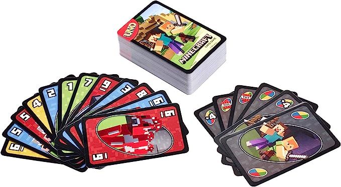 Mattel Games UNO Minecraft Card Game, Now UNO fun includes the world of Minecraft, Multicolor, Ba... | Amazon (US)