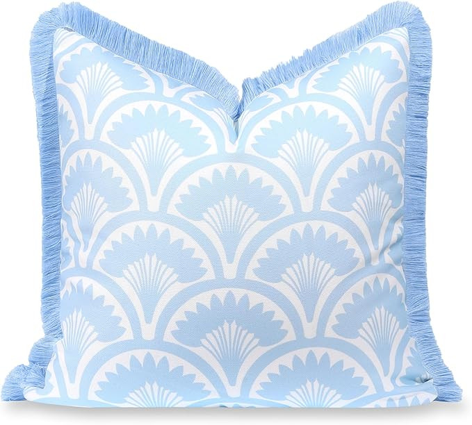 Hofdeco Premium Coastal Grandmillennial Patio Indoor Outdoor Throw Pillow Cover Only, 20"x20" Wat... | Amazon (US)