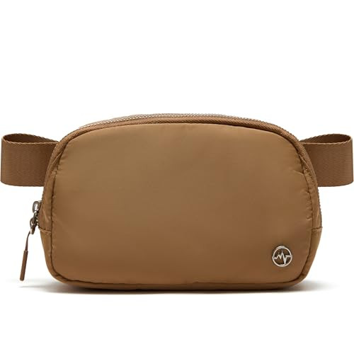 Pander Unisex Belt Bag Fanny Pack for Women with Adjustable Strap, Small Waist Pouch for Workout Running Traveling Hiking. (Caramel Brown) | Amazon (US)