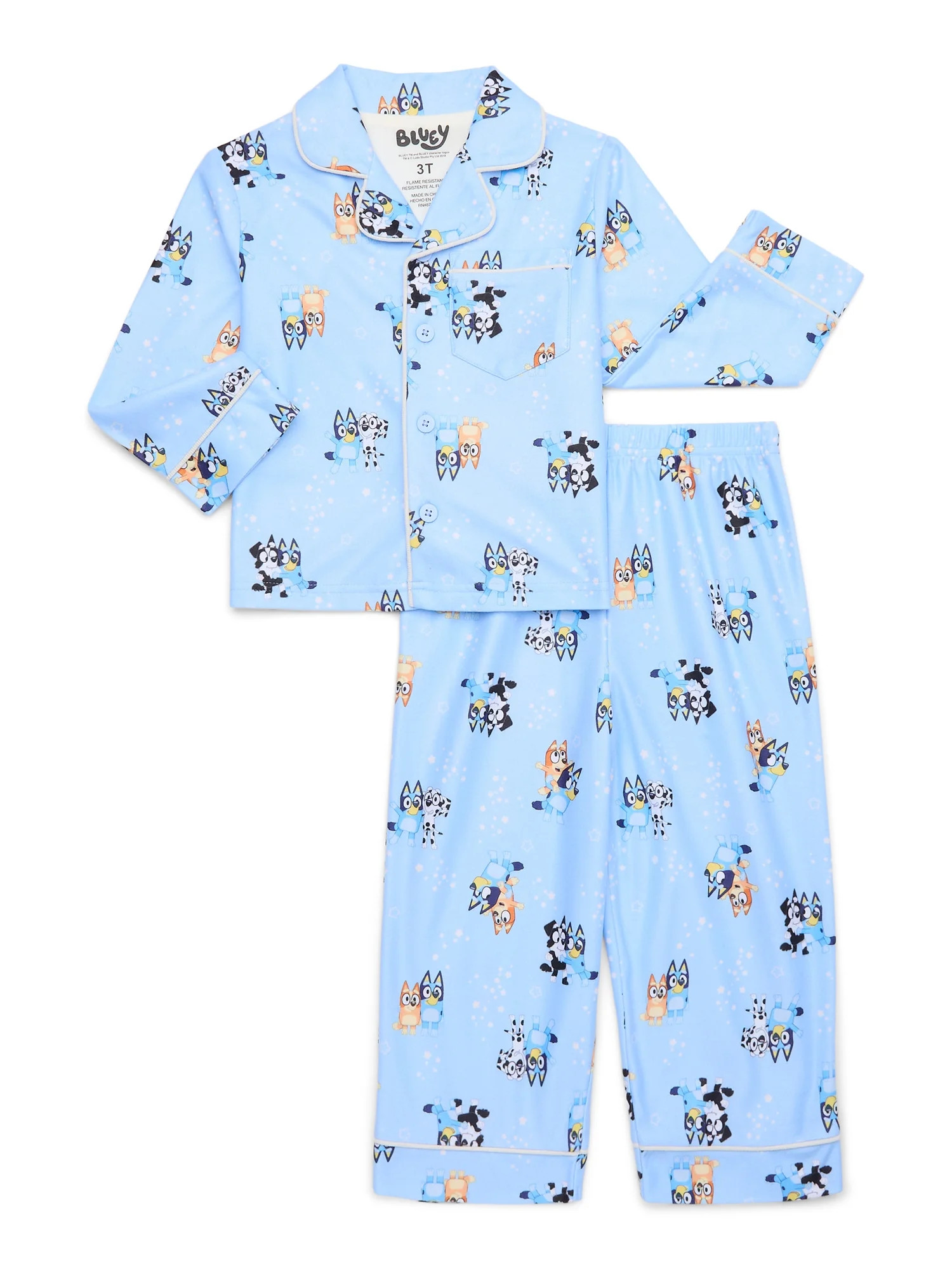Character Toddler Long Sleeve Top and Pants Pajama Coat Set, 2-Pieces, Sizes 2T-5T | Walmart (US)