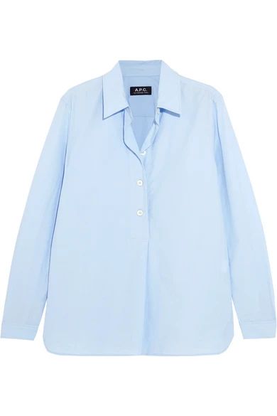 A.P.C. Atelier de Production et de Création - Liquette Garçon Cotton-poplin Shirt - Sky blue | NET-A-PORTER (UK & EU)