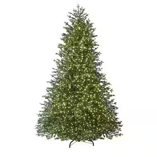 9 ft Elegant Grand Fir LED Pre-Lit Artificial Christmas Tree with Timer with 3000 Warm White Ligh... | The Home Depot