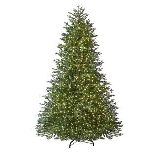 9 ft Elegant Grand Fir LED Pre-Lit Artificial Christmas Tree with Timer with 3000 Warm White Ligh... | The Home Depot
