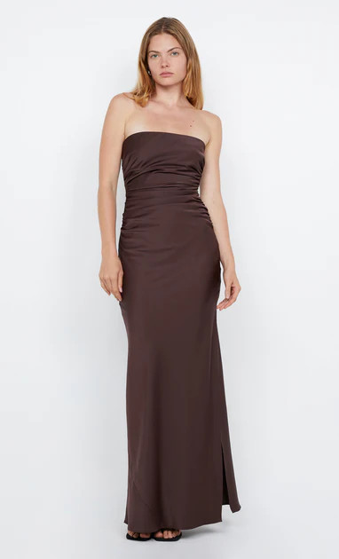 ETERNITY STRAPLESS MAXI DRESS - DARK CHOCOLATE | Bec & Bridge (Global)