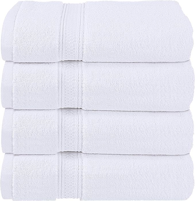 Utopia Towels - White Bath Towels Set, 4 Pack - Premium 600 GSM 100% Ring Spun Cotton - Quick Dry... | Amazon (UK)