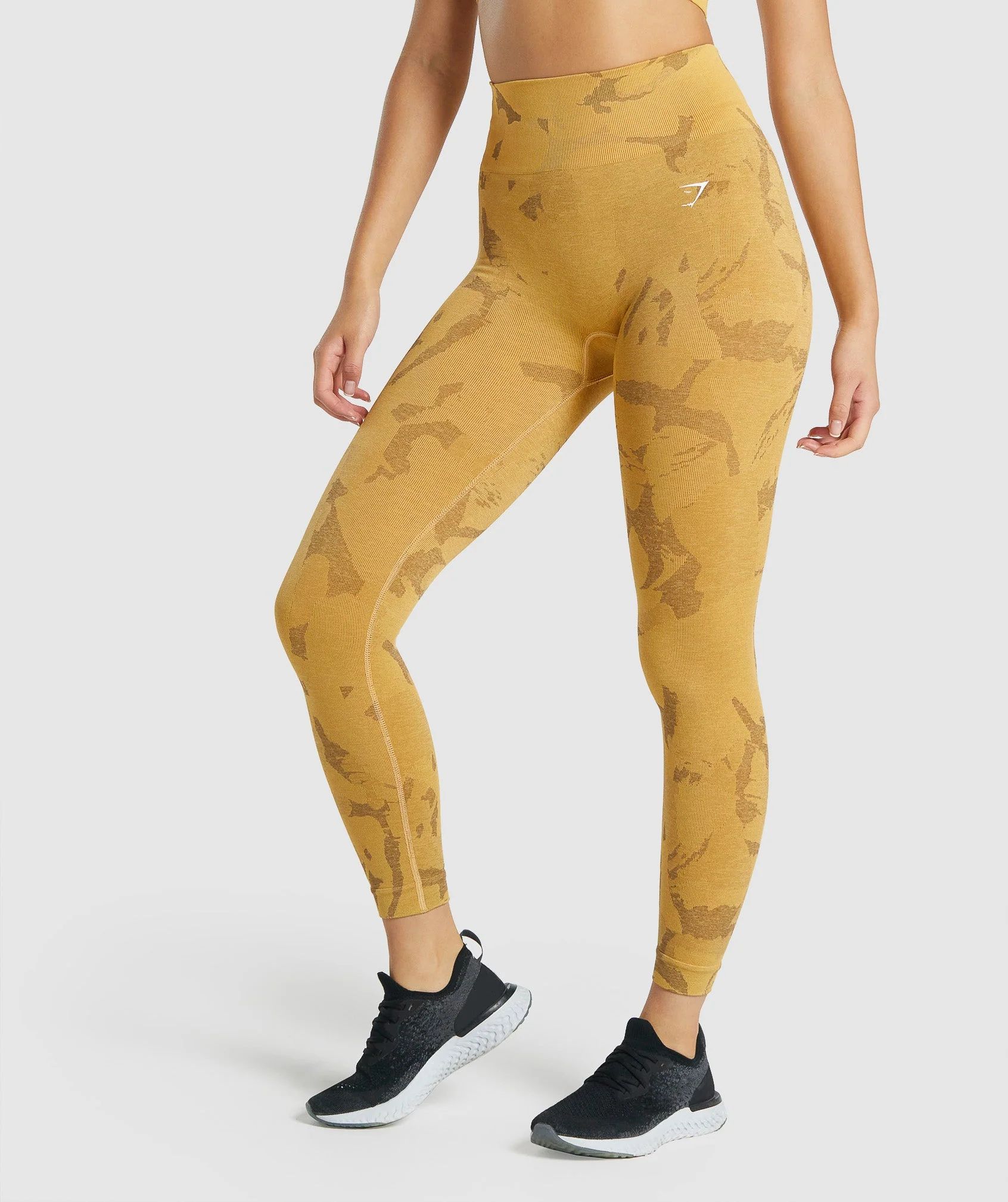 Gymshark Adapt Camo Seamless Leggings - Savanna | Yellow | Gymshark CA