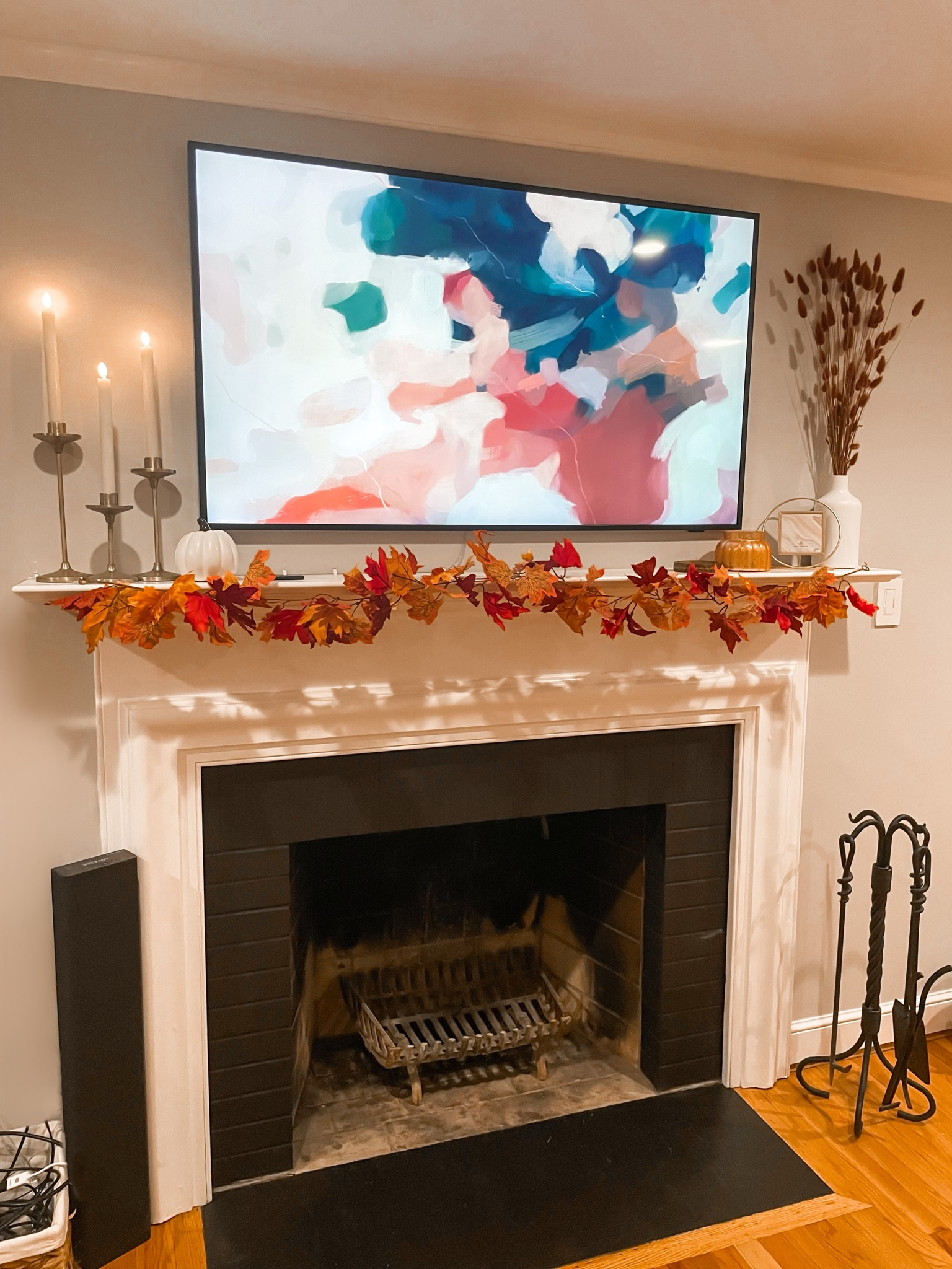 Warm toned Fall mantle decor. 

#LTKSeasonal #LTKHoliday #LTKhome