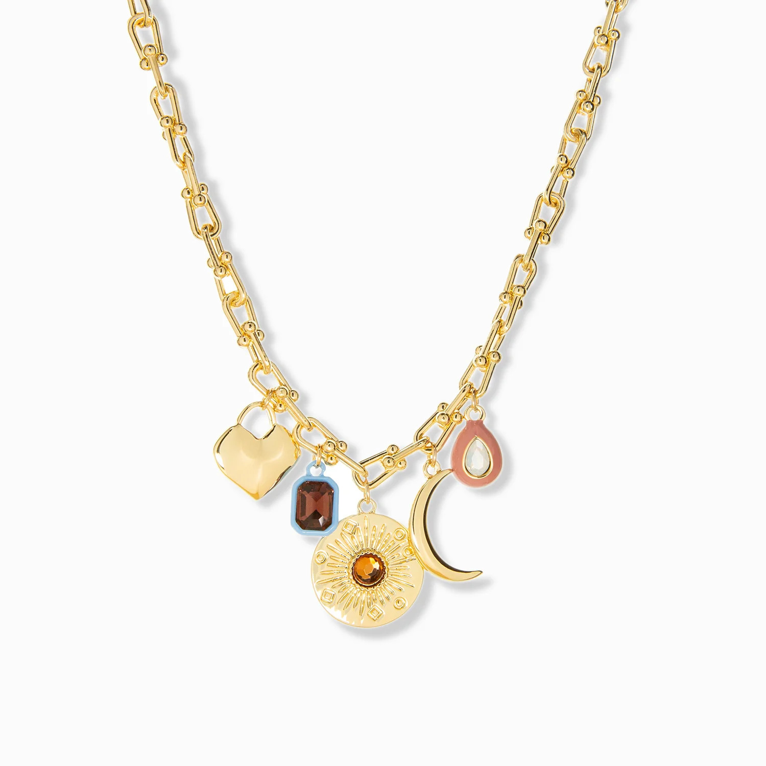multi disc charm necklace gold | Marlyn Schiff